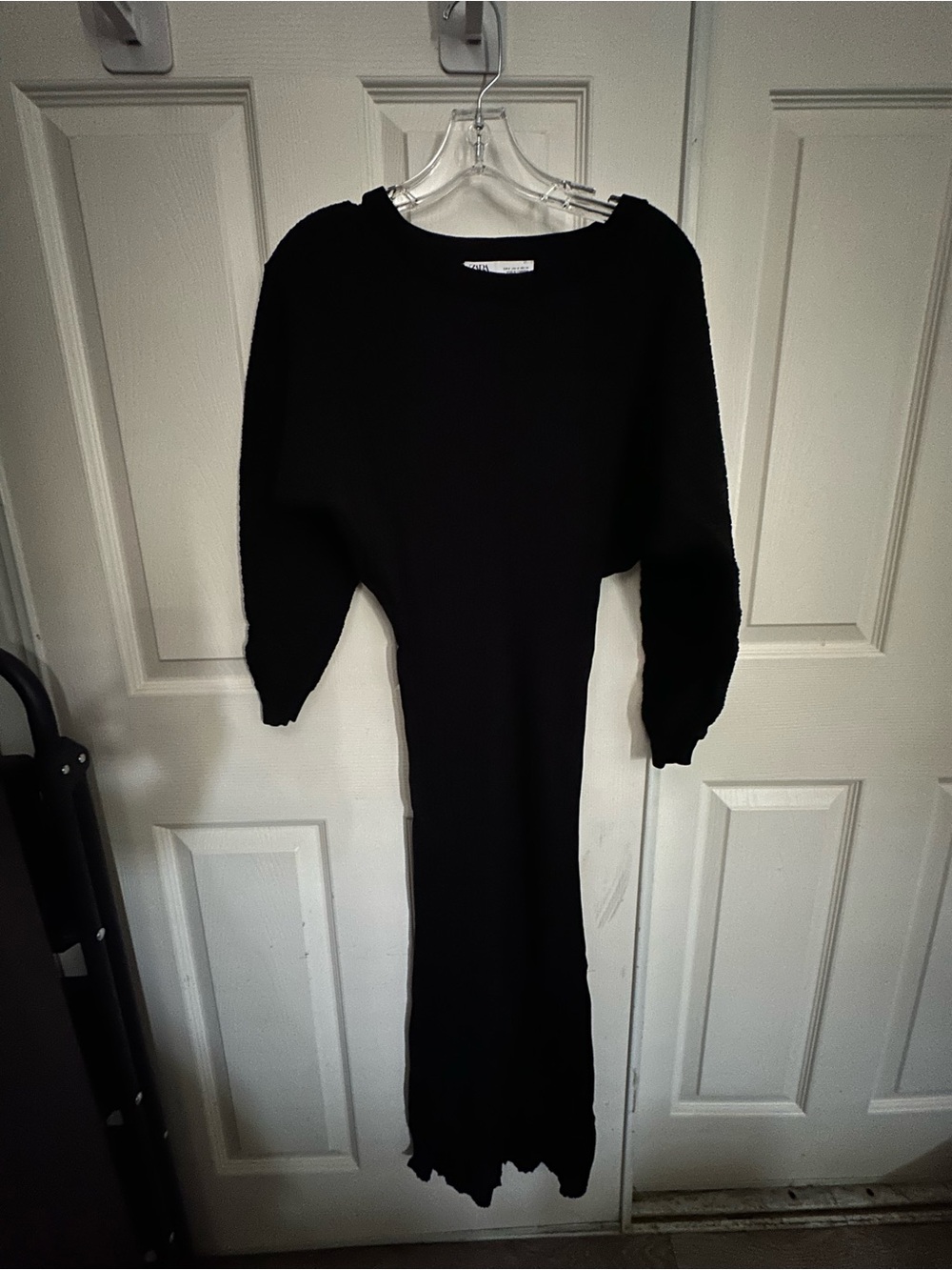 Zara Black Maxi Dress with Long Sleeves